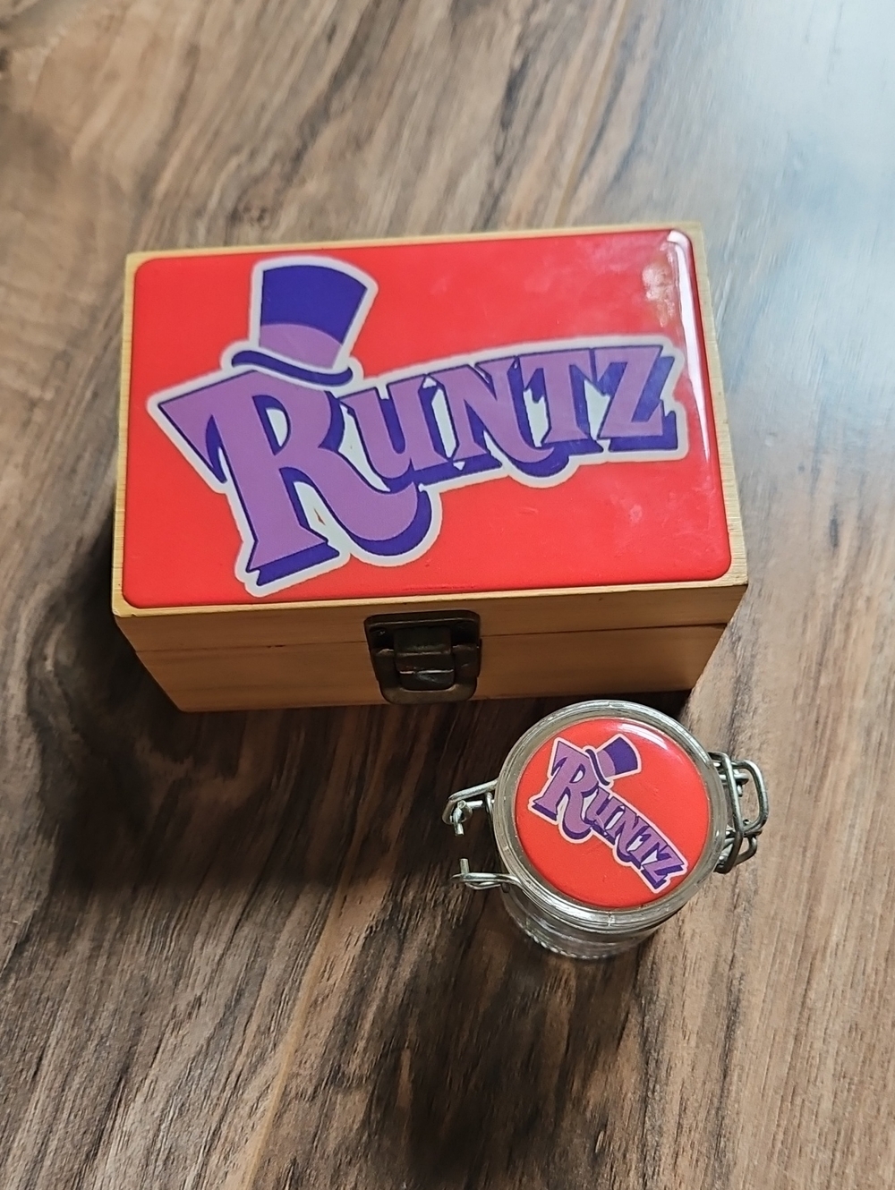 Runtz Red Logo Decorative Wooden Box and Jar Set